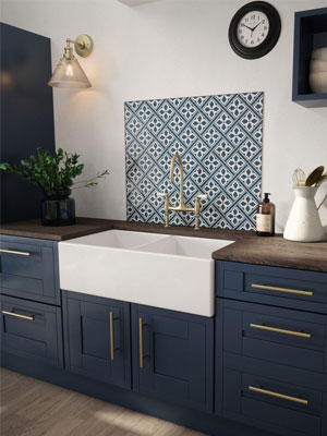 Laura Ashley Mr Jones Midnight Seaspray Splashback