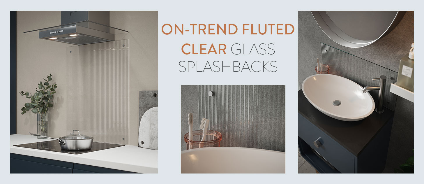 On-trend Fluted Clear Glass splashbacks
