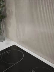 Fluted Clear 4mm Glass Splashback - choice of caps