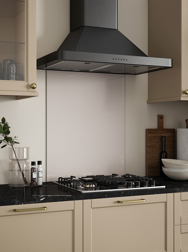 Pale Beige Self-Adhesive Glass Splashback