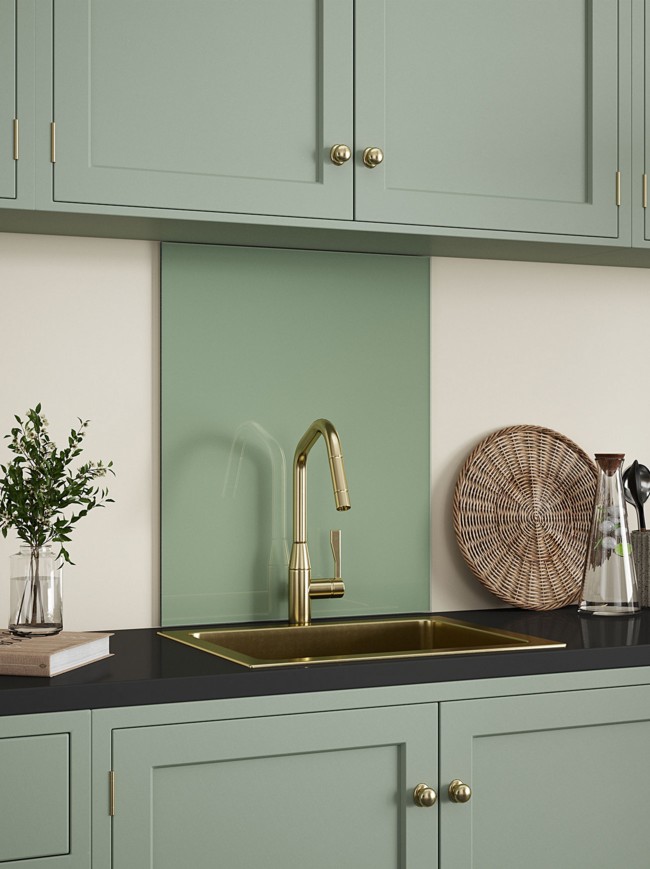 Sage Green Self-Adhesive Glass Splashback