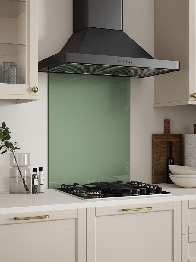 Sage Green Self-Adhesive Glass Splashback