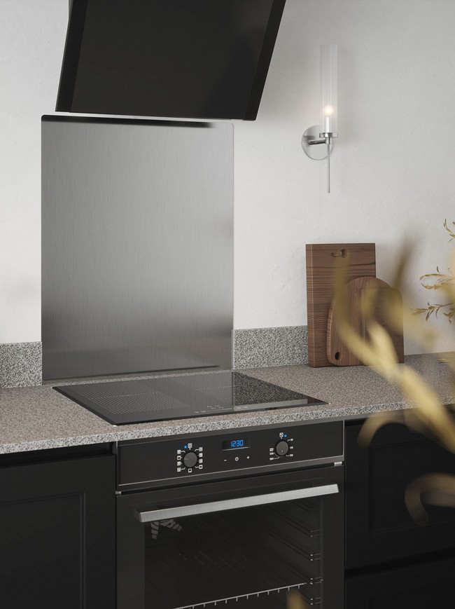 Fine Silver Self-Adhesive Stainless Steel Splashback