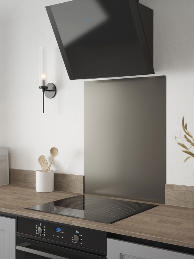 Brushed Gunmetal Self-Adhesive Stainless Steel Splashback